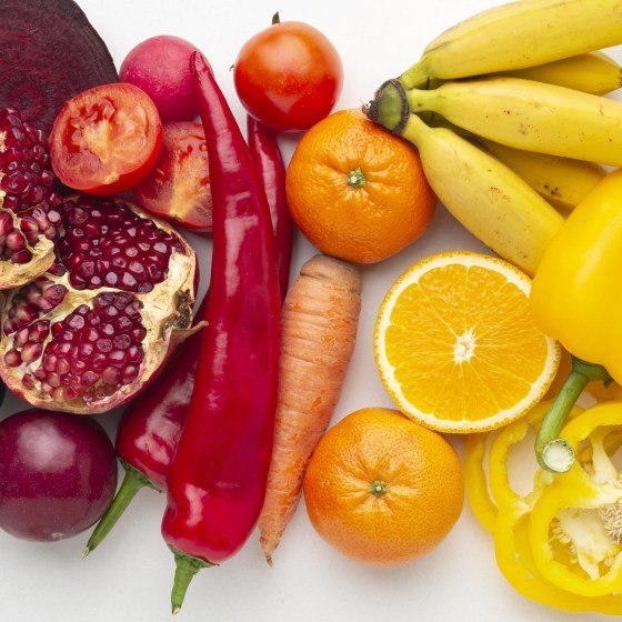 A colorful variety of whole plant foods